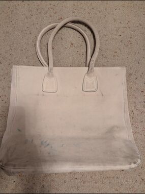 Classic Cream Suede Tote - Women's Carryall Pre-loved!